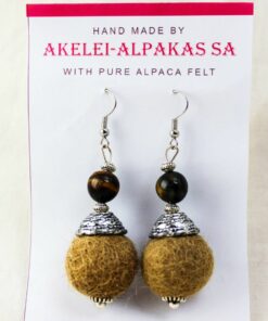 GEM COLLECTION Tiger Eye Earrings Beige