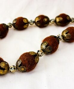 GEM COLLECTION Dalmatian Jaspis Necklace Brown Crab