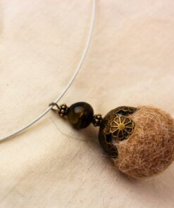 GEM COLLECTION Tiger Eye Pendant Crab Fawn