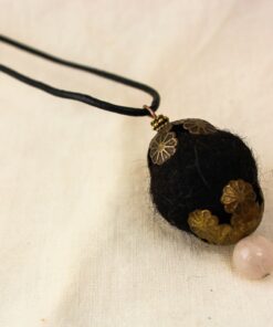 GEM COLLECTION Rosequarz Pendant Crab Black