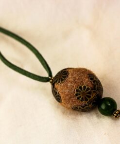 GEM COLLECTION Jade Pendant Crab Brown