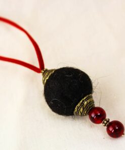 GEM COLLECTION Double Coral Pendant Black