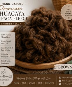 Hand-Carded Huacaya Alpaca Fleece - Brown