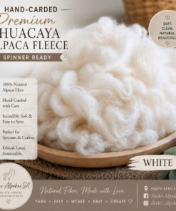 Hand-Carded Huacaya Alpaca Fleece - White